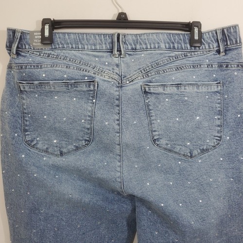 Democracy Wit Wisdom "Ab" Soluzione Bennet Stivaletto a malapena Jeans Strass Nuovo con etichette 20W - Foto 4 di 13