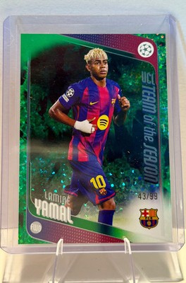 Lamine Yamal 2025-26 Topps UEFA - FC Barcelona #10-Green Mini Diamond 43/99