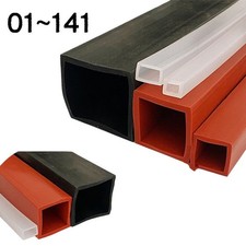 Square Silicone Rubber Hollow Tube Pipe Protector Seal Strips Width 2.5mm~108mm