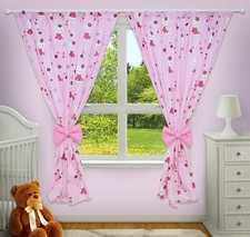 Nursery Curtains for Babies & Toddler's Window Bedroom 100% Cotton Hello Kitty