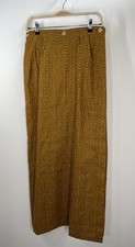 VTG 70s Long Wrap Skirt Maxi Novelty Print 3 Buttons 100 Cotton 28  Waist