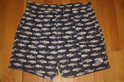 NWT The North Face Men's Class V Pull On Short Aviator Navy Fly Reel Print