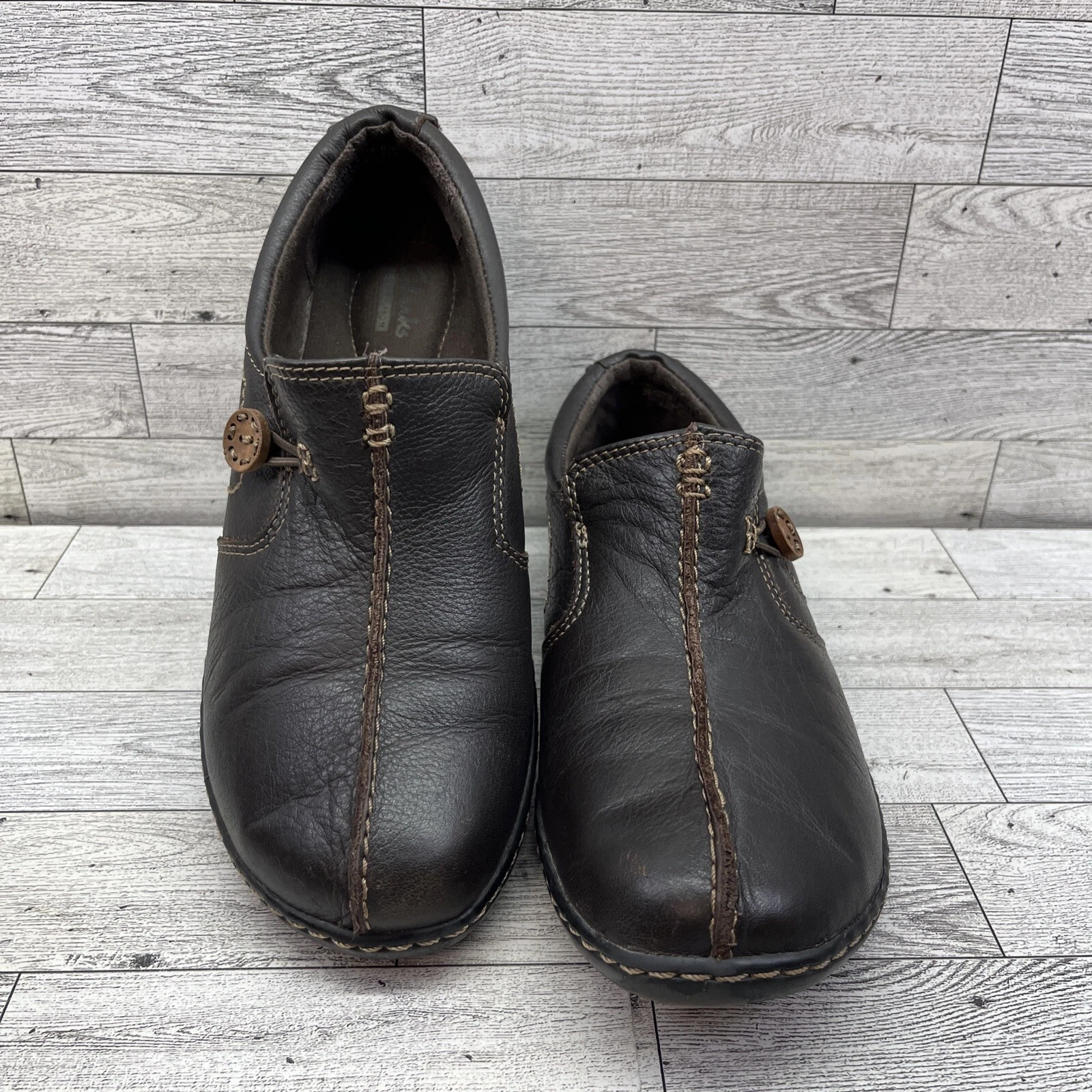 Scarpe basse mocassino Clarks Collection Un Loop in pelle marrone da donna taglia 8 5M