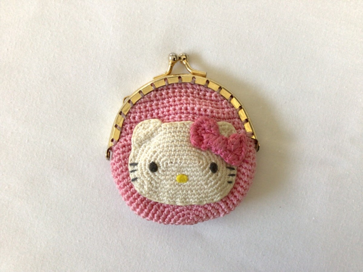 UNIQUE Vintage Y2K 2000 HELLO KITTY Crocheted Coin Purse Sanrio | eBay