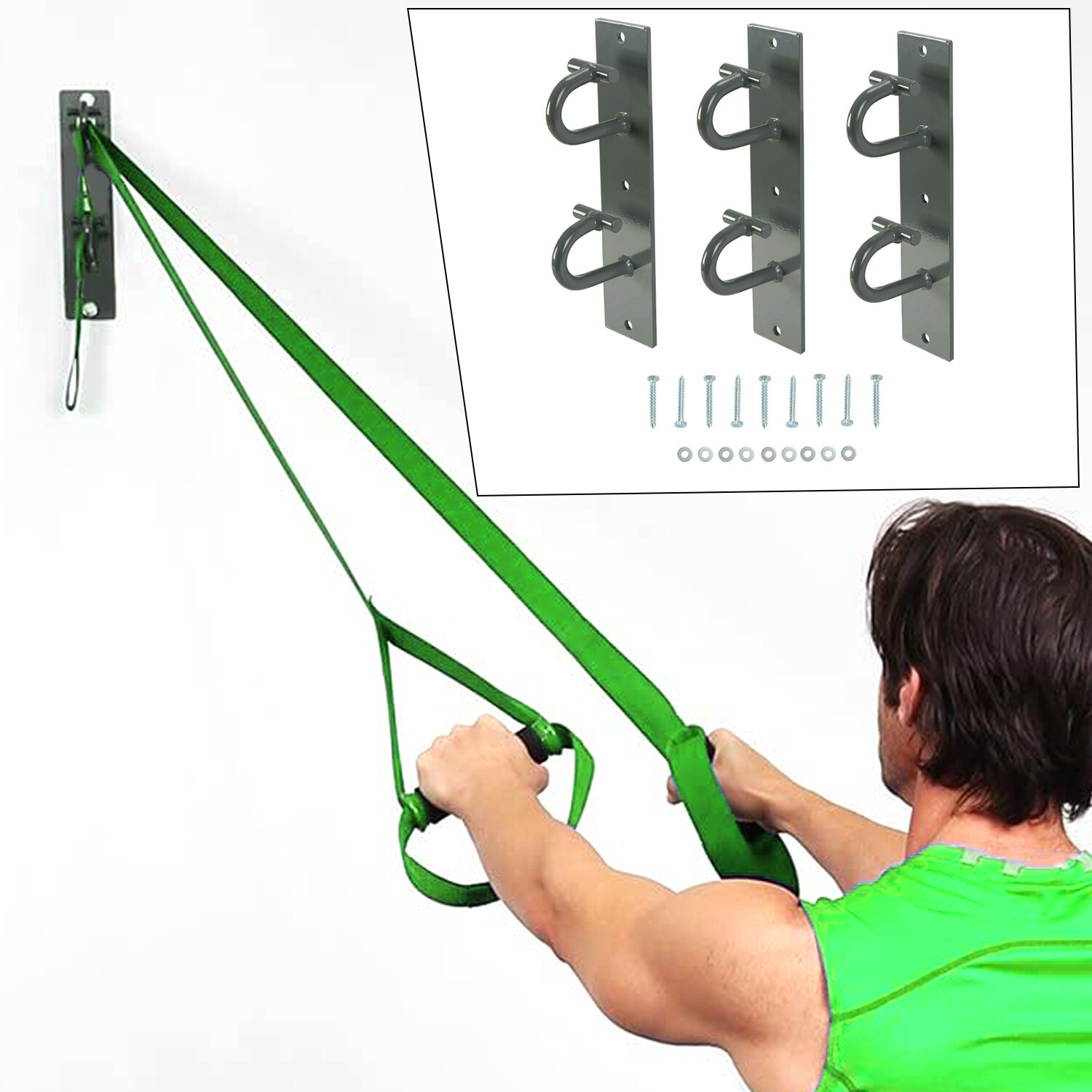 3 Pcs Wall Mount Workout Anchors Resistance Bands Wall Anchors Home Gym Exercise