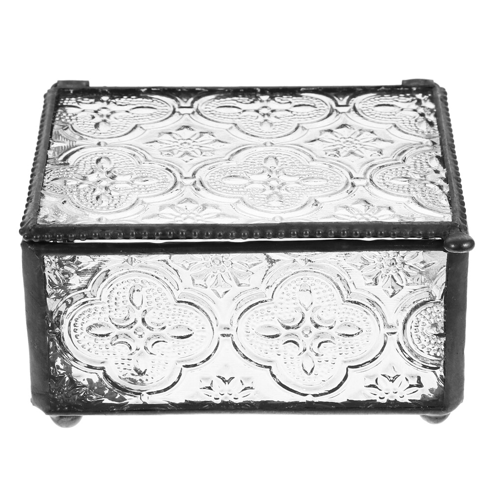 Jewelry Box Vintage Glass Lidded Box Decorative Jewelry Keepsake