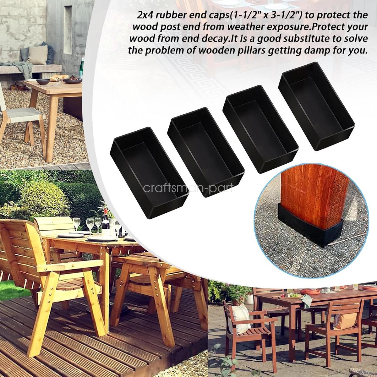 Outdoor Furniture Rectangular Chair Leg Protectors Rectangular