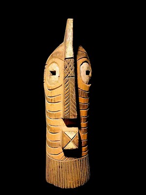 Afrikanische Songye Holzmaske handgeschnitzt Stammeskunst einzigartiges Wohnd...