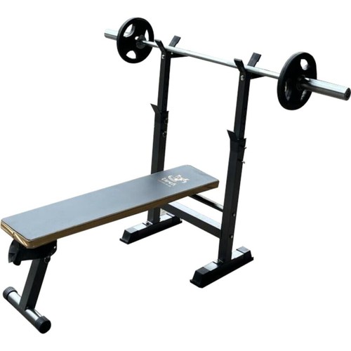 Weight Lifting Bench Barbell Rack Fitness Home Strength Training Gym