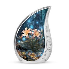 Lily Flowers Little Urn For Human Ashes - Small Urn For Ashes For Women