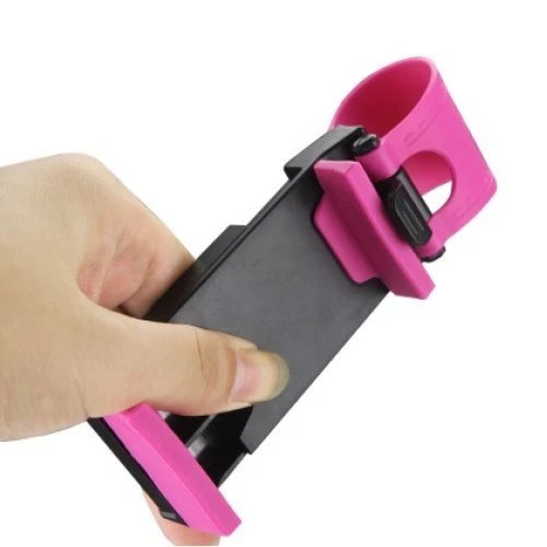 Universal Pink CAR MOUNT HOLSTER CLIP On Steering Wheel Cell Phone GPS Holder - Image 2 of 3