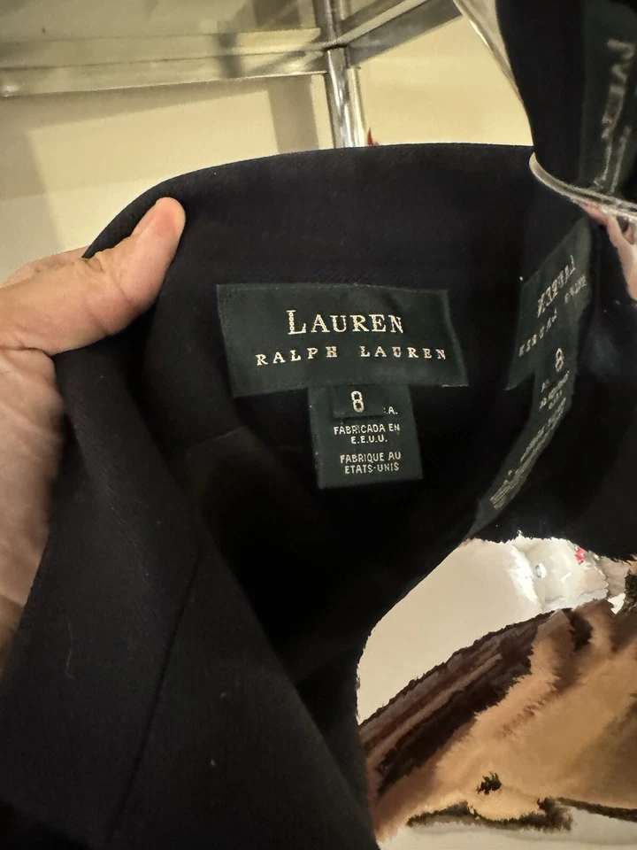 VTG. LAUREN RALPH LAUREN MILITARY SAILOR STYLE WOOL NAVY BLAZER WOMEN Sz 8 - Image 3 of 4