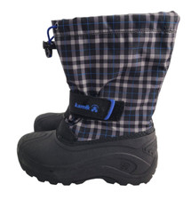 Kamik Boys Winter Boots Size 1 Black Checked Snow
