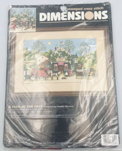 Vintage 1996 Dimensions A Peek at the Past 3162 Cross Stitch Kit 16" x 10" New  - 第 1/5 張圖片