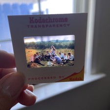Vintage 35mm Slide Lot of 2 Kodachrome  boys and girls during break time