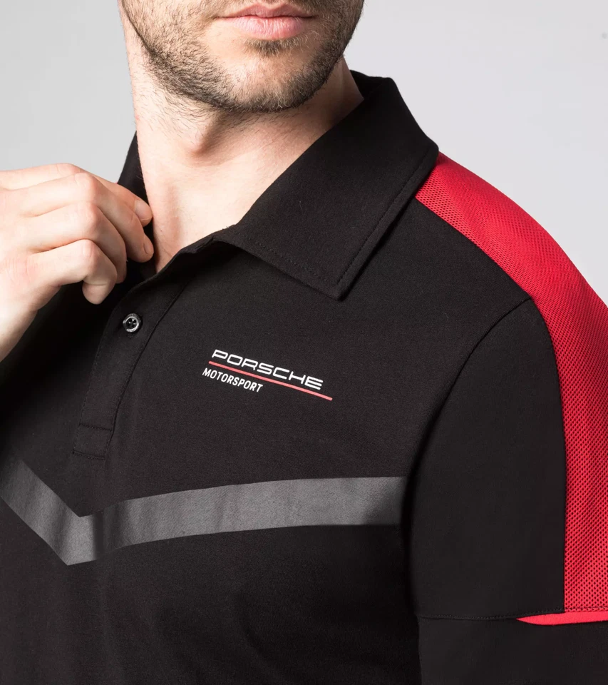 Original Porsche Motorsport - Polo-Shirt, Herren #Fanwear Kollektion,schwarz/rot - Bild 3 von 4