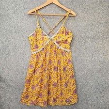 Y2K Fairy Boho Dress M Marigold GRAHAM KANDIAH Floral Sequin Babydoll Festival