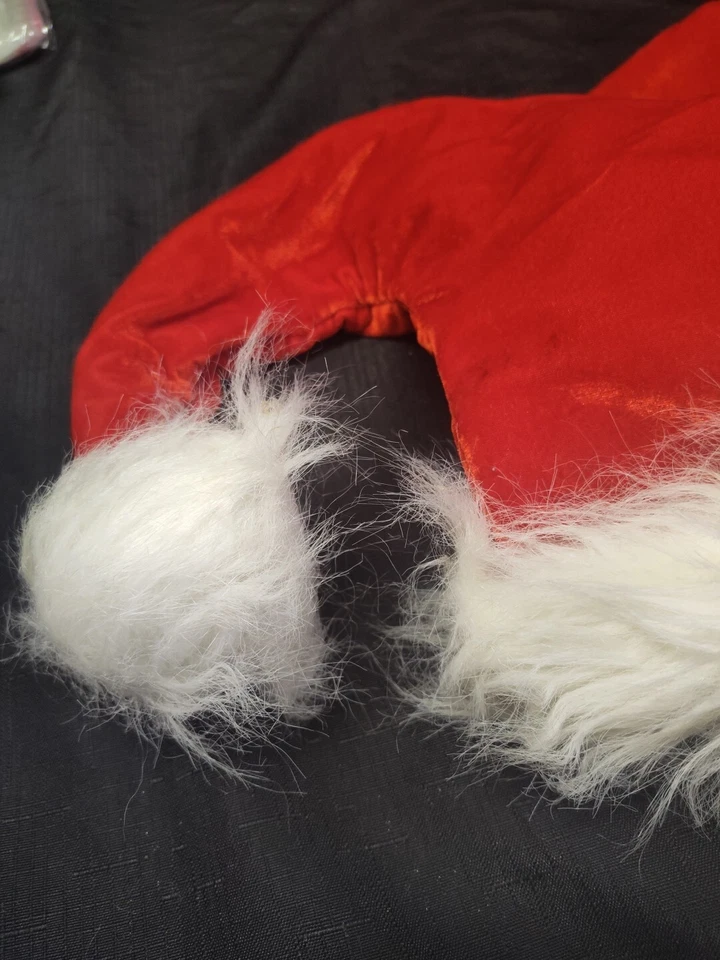 Unisex Rojo Blanco Navidad Elfo Papá Noel Bufón Feo Suéter Sombrero Gorra Disfraz Fiesta Foto 4 de 4