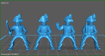 Austrian Generals - 4 Mini - 28 mm Scale