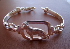 Sterling Silver German Shepherd Dog Standing Study Bracelet