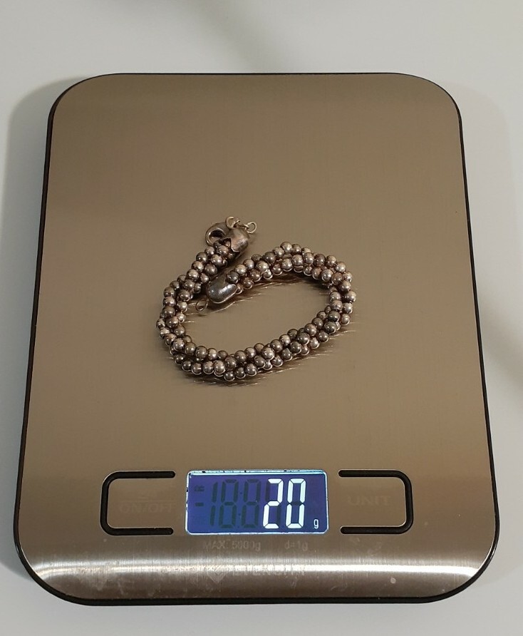 HAN SOLID 925 SILVER BEADED BRACELET Made in Italy - image 6