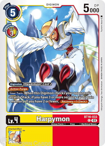 BT16-033 Harpymon : Common Digimon Card : BT16: Beginning Observer