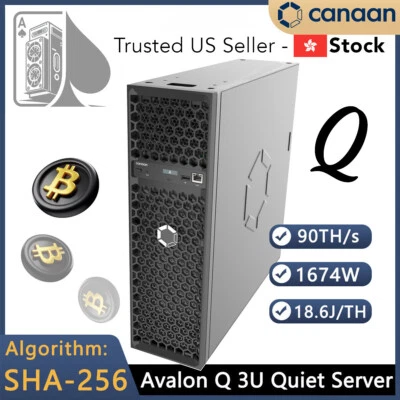 New! Canaan Avalon Q 90TH/S 800W - 1674W ECO Home Quite Miner For Home In Stock!