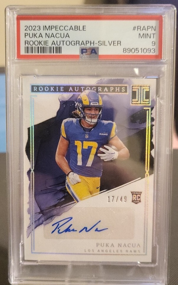 Puka Nacua Panini Impeccable Rookie Autographs #RAPN Silver