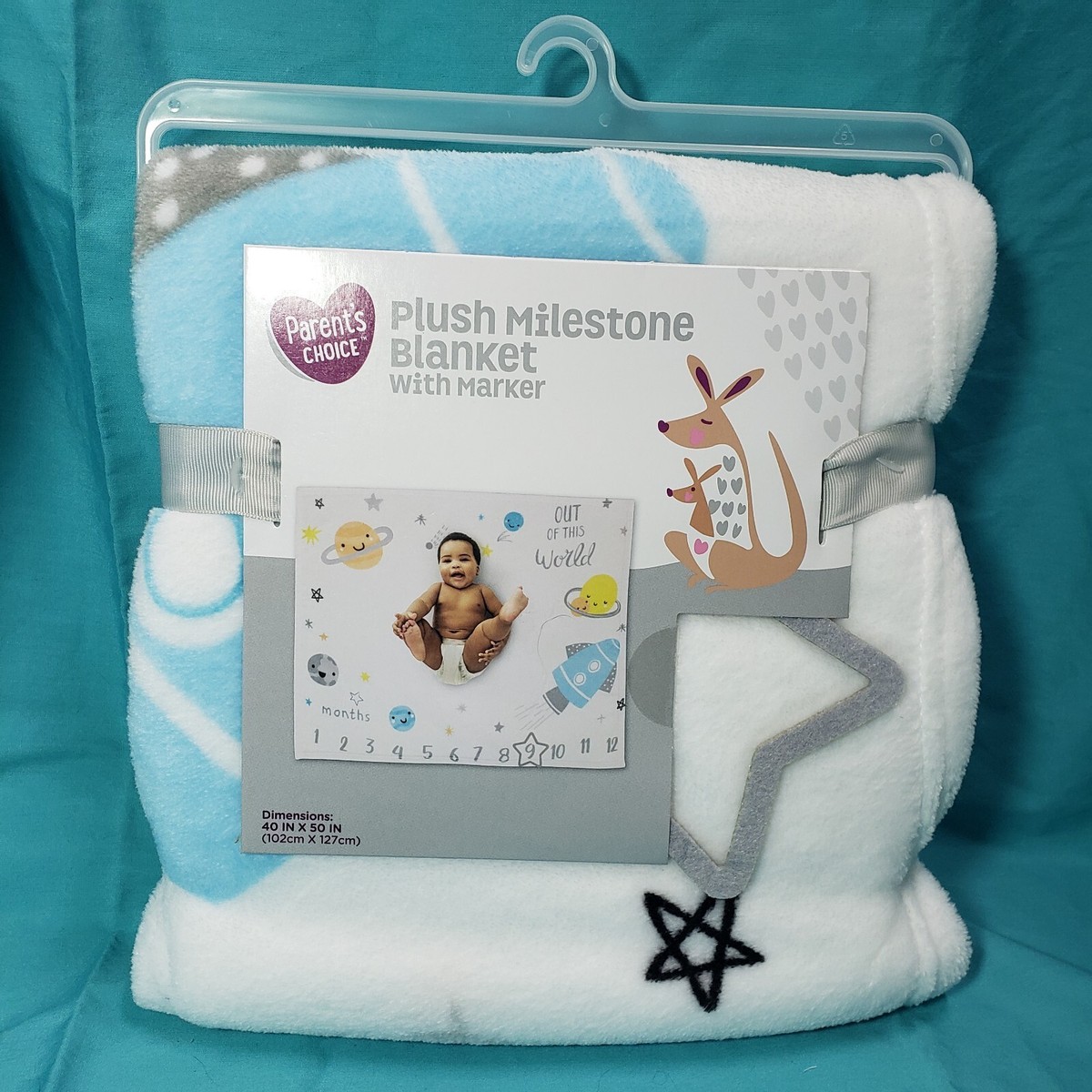 ブランケット Parent's Choice Plush Milestone Outer Space Blanket With