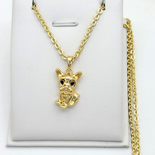 Gold Plated French Bulldog Charm Pendant Necklace. Dog Lover. Friend Gift