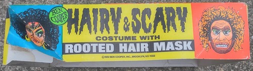 RARE 1978 Ben Cooper Hairy Scary Werewolf Halloween Costume-Rooted Hair Mask-Box - Picture 15 of 16
