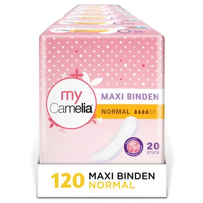 KIMBERLY-CLARK Camelia Maxi Binden Normal 20x6 (120 Stück Damenbinden)