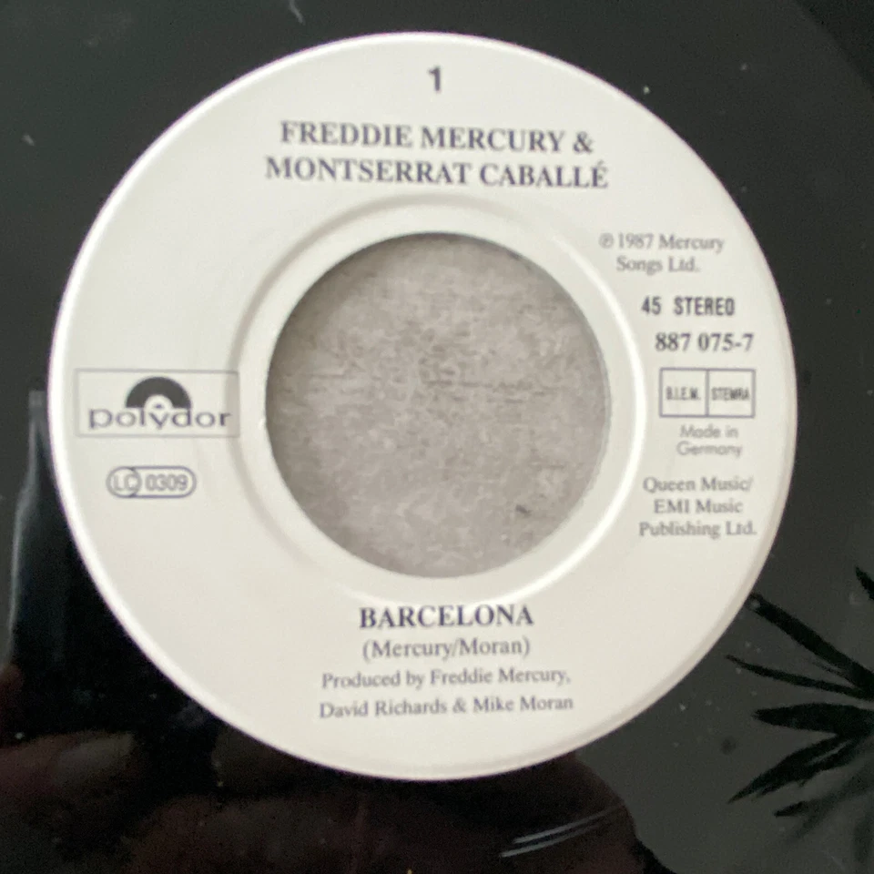 FREDDY MERCURY / MONTSERRAT CABALLÉ: Barcelona (Single Polydor 887 075-7/NM) - Bild 3 von 3