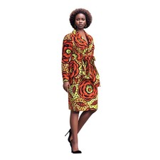African Print Women's Suit Set, Blazer  Skirt, Floral Geometric