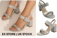 Womens Ladies Block High Heels Adjustable Ankle Strap Open Toe Sandals UK NEW