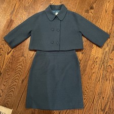 RED VALENTINO Women Green Blazer Jacket And Skirt Suit Size 10