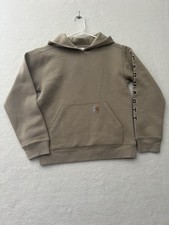 Youth Medium Carhartt WIP Hooded Wild Dog Sweatshirt-Ash Brown