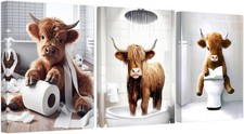 3 Pack Cow Diamond Art Kits for Adults - Farm Animal Humor 5D Diamond Paintin...