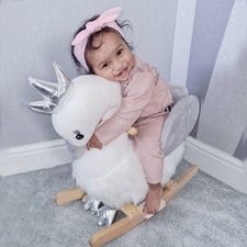 Kids Rocking Horse Swan Rocker with Sound, for 18-36 months, White