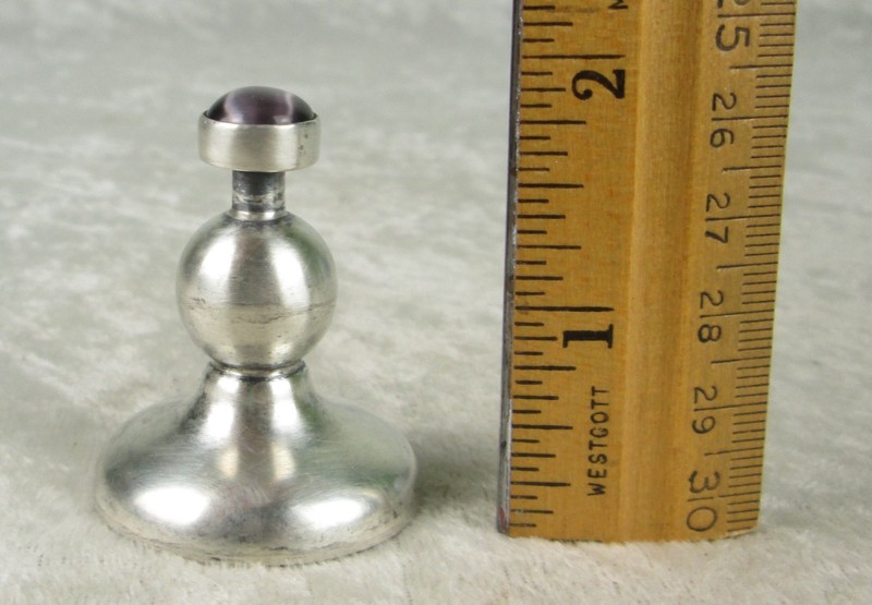 Sterling Silver Modernist Perfume Bottle Tiger Eye Pawn Tm-8 Taxco Mexico Mini