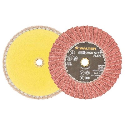 Walter 07Q454 4-1/2x7/8 Quick-Step Flex Flexible Flap Disc 40 Grit 10 pack