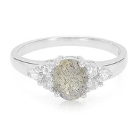 Cavill Labradorit Ring 0,65Ct Mit WeißEn Topasen 925 Silber Damen