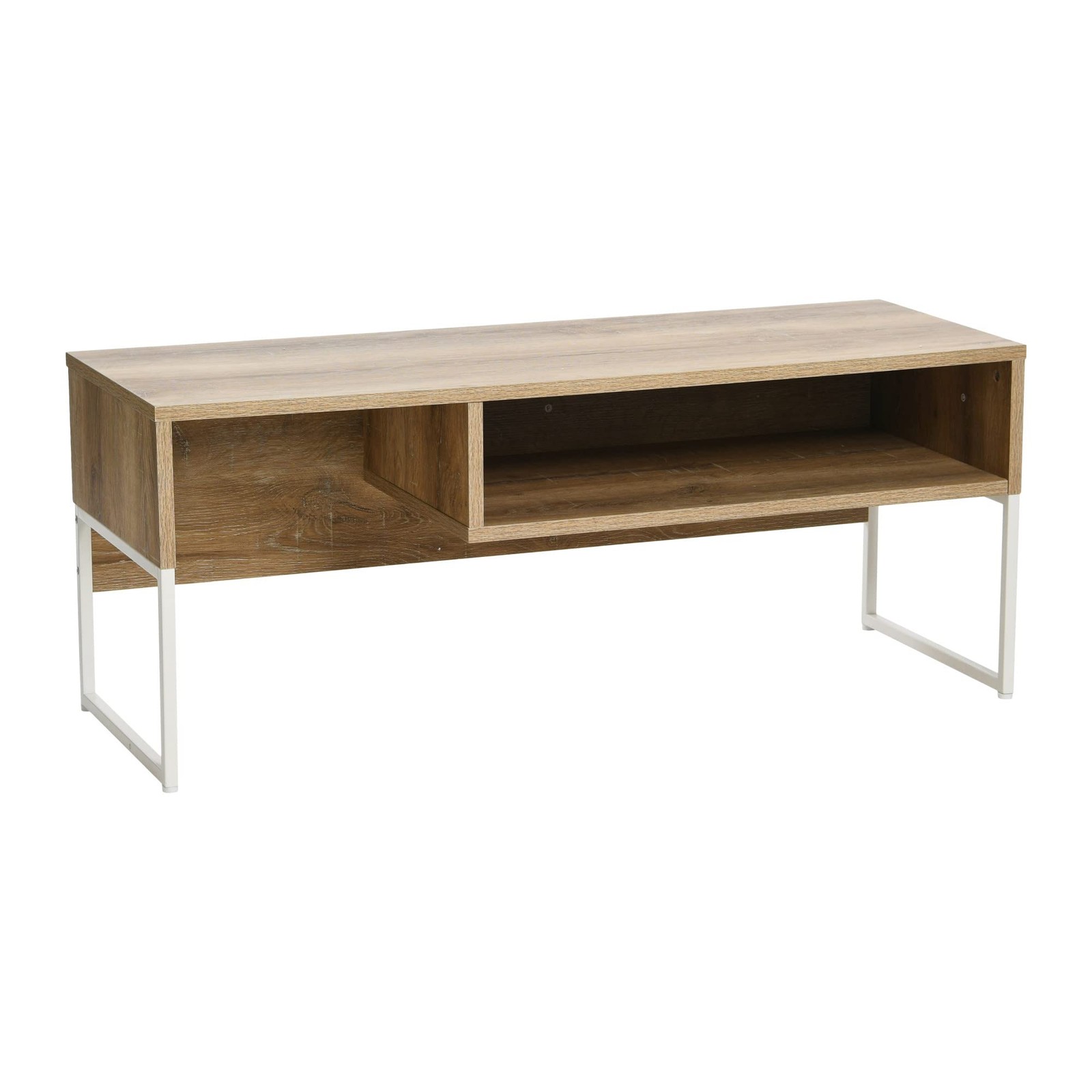 With Rectangular Storage Compartment Coastal Oak Rustic Wood