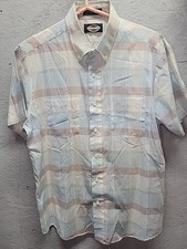 Retro Vintage Towncraft JCPenney Blue Plaid Collared Buttonup Shirt L 70s