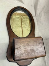 Antique Wooden Shaving Mirror