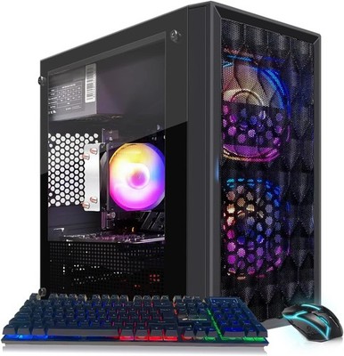 STGAubron Gaming PC Desktop,Ryzen 5 5500 up to 4.2GHz,RTX 3050 6G,16G,512G,W11H
