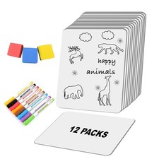 12 Pack Small White Boards, 9 x 12, Double Sided, Dry Erase Lapboards, School