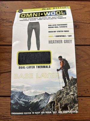 Omni Wool   Men's Polyester Wool Blend Base Layer Bottoms XXL