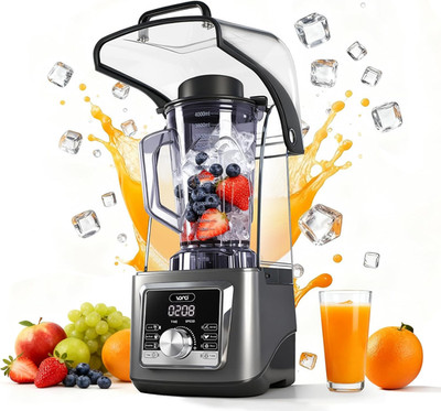 2200W Commercial Blender with Sound Enclosure, 135OZ Large Capacity Quiet Blende