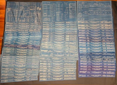 Collection of 46 Popular Science Blueprint Sets, 1923 to 1936, Mostly Ships
